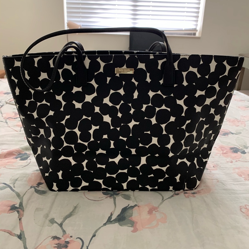 Kate Spade large black and white tote
